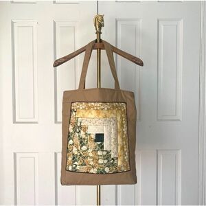 Vintage 00s Rachel Lapp Lancaster Tan Quilt Tote Bag